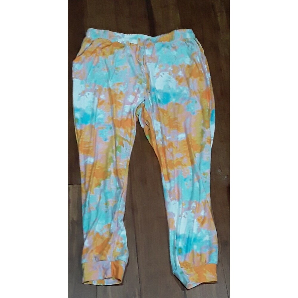 Jolie And Joy Womens Jogger Pant Tie Die Loose Fit Casual Size 2X